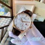 Cheapest Price Replica Jaeger-Lecoultre White Dial Brown Leather Strap Watch